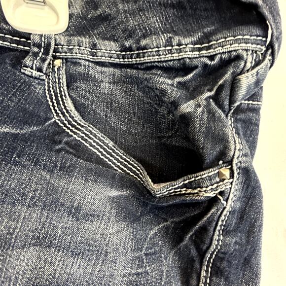 Short & Sexy Series Shorts women size 24 blue denim grunge  mom jean shorts - Picture 8 of 13